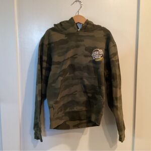 Santa Cruz Skateboards Men’s Camo Crewneck Hoodie - Olive